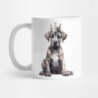 Watercolor Great Dane Dog Wearing a Crown Mug